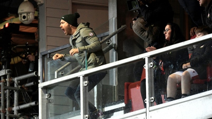 Wrexham owner Ryan Reynolds (left) watched as his side drew 3-3 with Sheffield United in the FA Cup