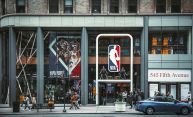 nba logo on a building