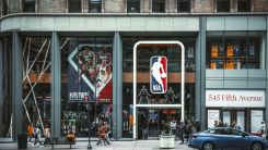 nba logo on a building
