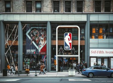 nba logo on a building