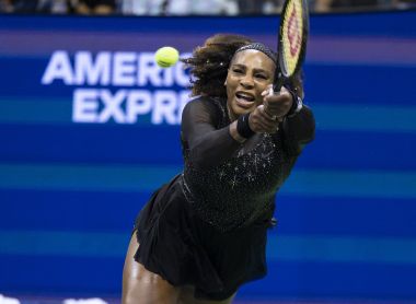 USA's Serena Williams hits a return to Australia's Ajla