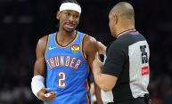 Shai Gilgeous-Alexander and NBA Referee Tony Brothers