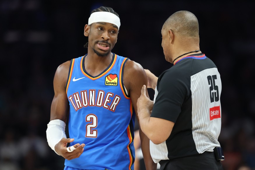 Shai Gilgeous-Alexander and NBA Referee Tony Brothers