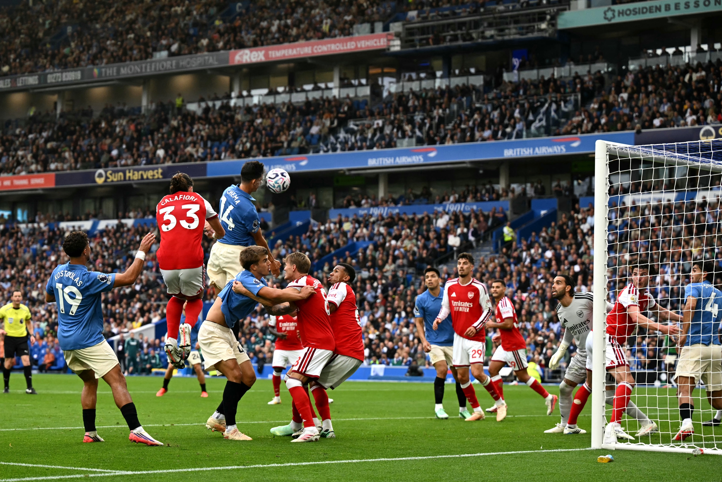 Brighton Ends Arsenal’s Unbeaten Run With 3-0 Rout, Handing Gunners First Lack of the Season