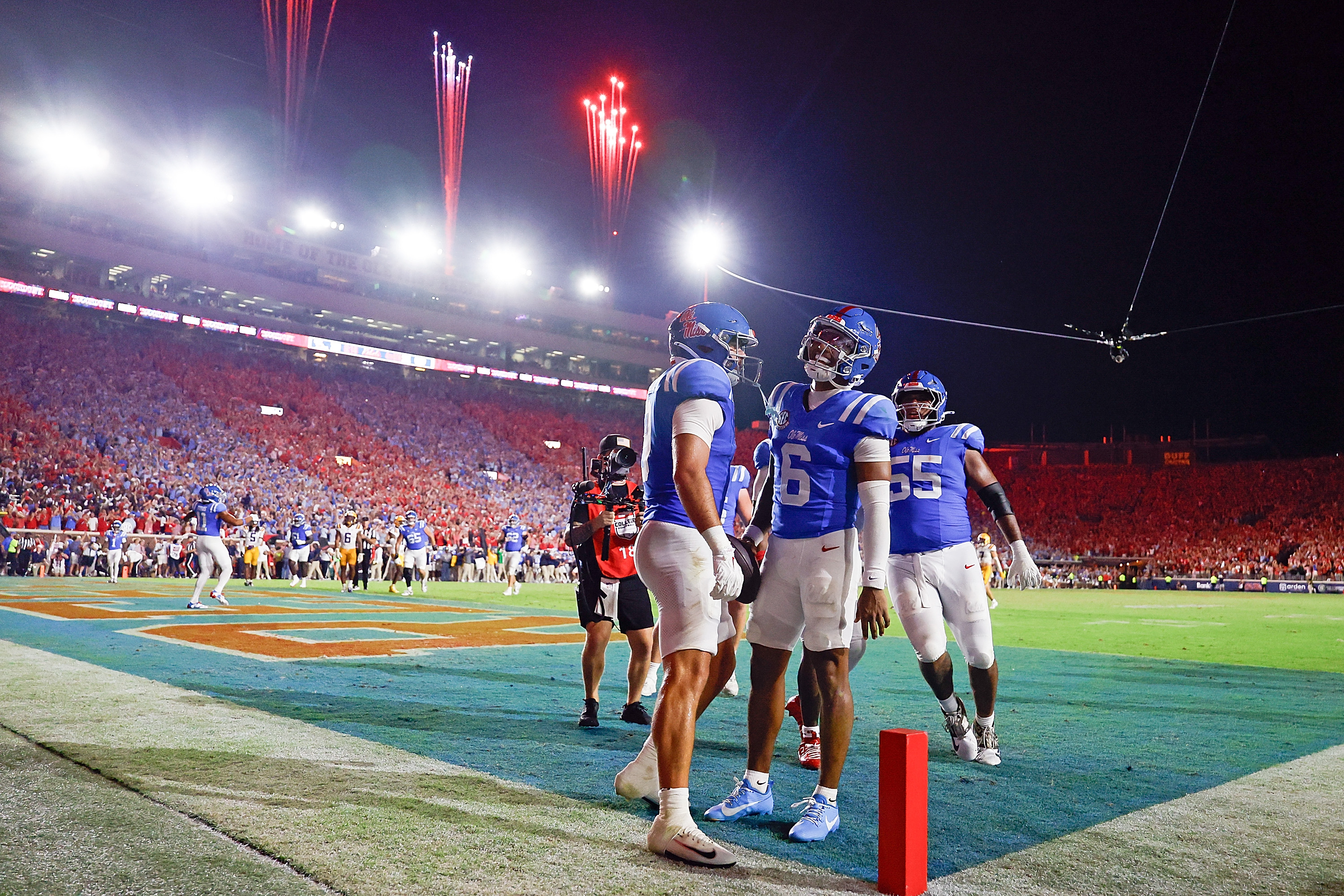 Trinidad Chambliss Throws for 363 Yards as No. 7 Ole Miss Holds Off LSU Rally, 32-24