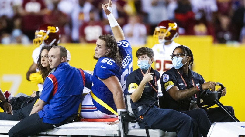 Problems Mount for 0-2 Giants as OL Nick Gates Ruled Out for Season Due to Gruesome Leg Fracture