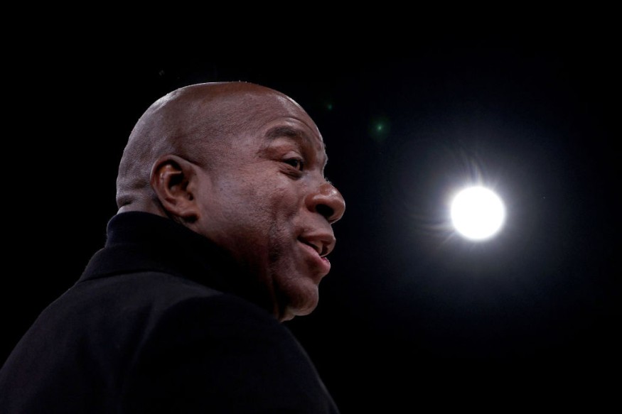Magic Johnson - Chicago Bulls v Detroit Pistons