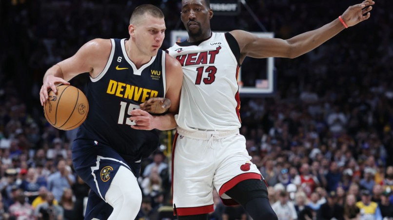 Nikola Jokic and Bam Adebayo - 2023 NBA Finals - Game Two