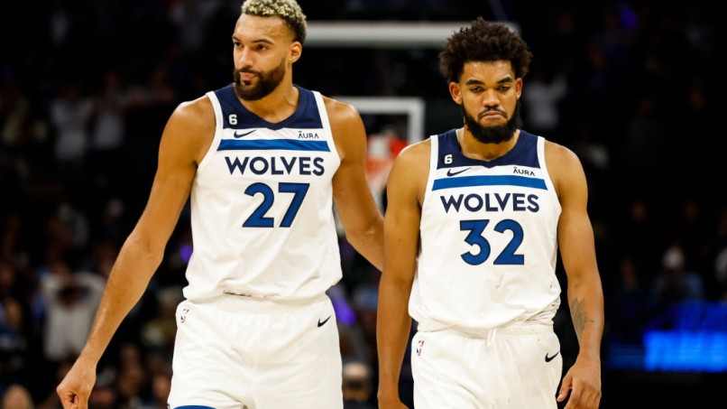 Rudy Gobert and Karl Anthony-Towns - Oklahoma City Thunder v Minnesota Timberwolves