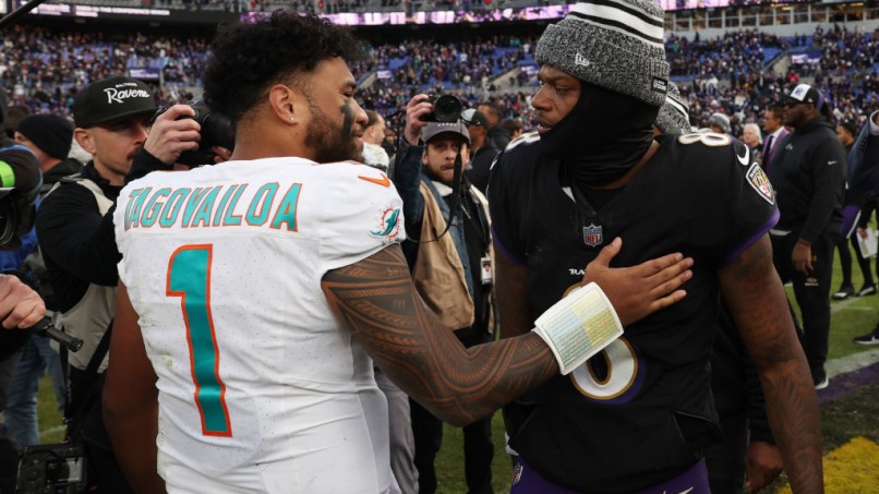 Tua Tagovailoa and Lamar Jackson - Miami Dolphins v Baltimore Ravens
